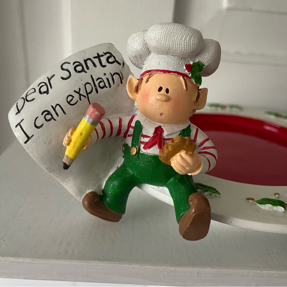 Yankee Candle Christmas Dear Santa I Can Explain With Elf 2011 Lg Jar Holder EUC